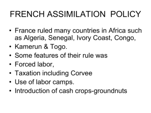 FRENCH ASSIMILATION POLICY
