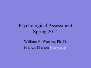 Psychological Assessment - Francis Marion University