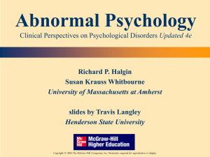 Abnormal Psychology Clinical Perspectives on Psychological
