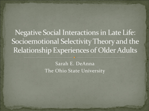 Negative Social Interactions in Late Life: Socioemotional