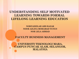 understanding self motivated learning toward formal lifelong