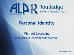 Personal identity - A Level Philosophy