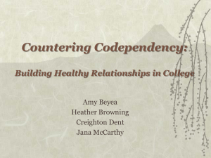 Countering Codependency - Jana McCarthy`s Capstone
