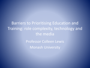 Barriers to Prioritising Education and Training: role complexity