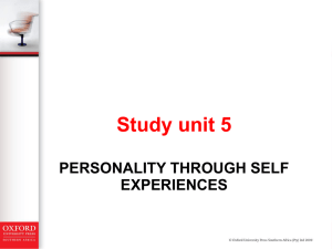 PERSONALITY THROUGH SELF EXPERIENCE