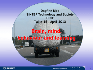 Dagfinn Moe SINTEF Technology and Society HiNT Tallin 16. April
