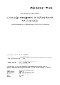 Knowledge management as building blocks for client value