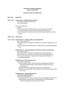 Conference preliminary programme Friday, 21 March