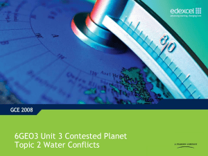 Support and guidance - Unit 3, topic 2 : Water Conflicts