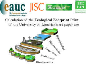 Calculation of the Ecological Footprint of your Institution`s A4