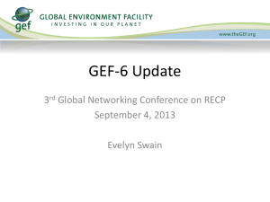 Global Environment Facility - Programme Action 6