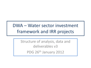 Water sector investment framework and IRR projects