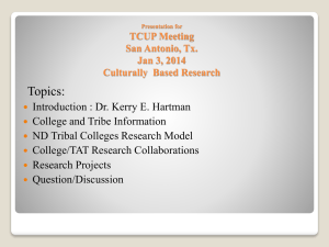 Presentation for Building TCU, EPA & Tribal Partnerships