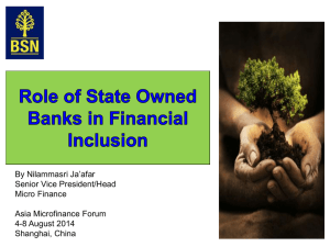 Role of State Owned Banks in Financial Inclusion