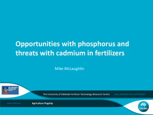 Opportunities with phosphorus and threats with cadmium in fertilizers