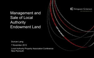 Management and Sale of Local Authority Endowment Land