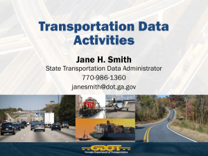 Jane Smith – GDOT Transportation Data Activities