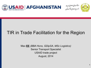 TIR in Trade Facilitation for the Region