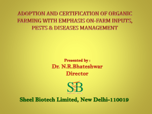 Adoption And Certification Of Organic Farming With Emphasis On