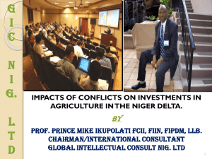 IMPACTS OF CONFLICTS ON INVESTMENTS IN AGRICULTURE