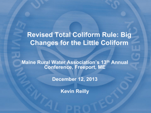 Revised Total Coliform Rule - Maine Rural Water Association