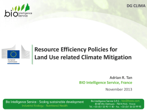 Resource Efficiency Policies for Land Use Related Climate
