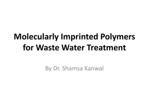 Molecularly Imprinted Polymers for Wast Water Treatment