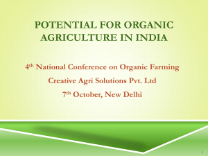 Potential For Organic Agriculture In India