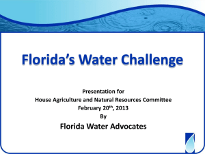 Florida`s Water Resources Priorities Protecting State`s economy