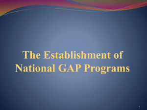 Establishment of National GAP program