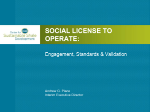 Social License to Operate - Center for Sustainable Shale Development