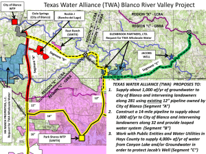 Presentation of TWA Blanco River Valley Water Management Strategy