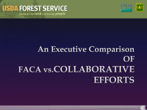 An Executive Comparison of FACA vs. Collaboration Efforts, WO