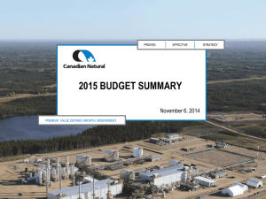 2015 Budget Summary - Canadian Natural Resources Ltd.