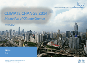 WGIII Presentation - Mitigation of Climate Change 2014