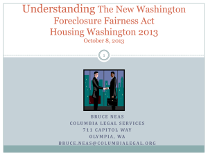 Understanding The New Washington Foreclosure Fairness Act