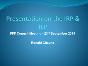 Presentation on the IRP & IEP