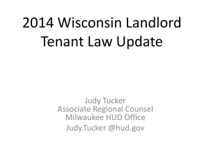 Tenant/Landord Law Updates--Judy Tucker