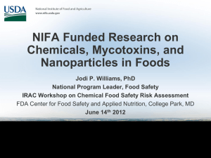 NIFA Funded Research on Chemicals, Mycotoxins