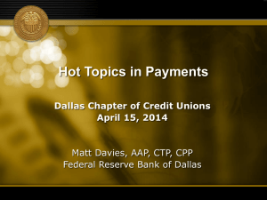 Card Associations & EMV - Dallas Chapter of Credit Unions