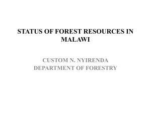 DoF Status of Forest Resources in Malawi by Custom Nyirenda