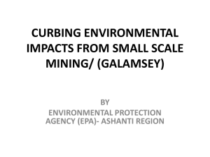 curbing environmental impacts from small scale mining/ (galamsey)