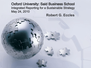 HBS Faculty Research Seminar Integrated Reporting for a