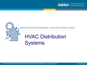 HVAC Distribution Systems - Weatherization Assistance Program
