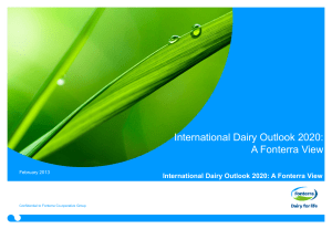 International Dairy Outlook 2020: A Fonterra View