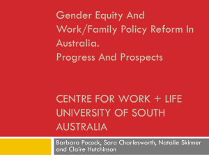 Gender Equality and Work/Family Policy Reform in Australia
