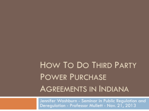 Third Party Power purchase agreements in indiana