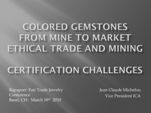 COLORED GEMSTONES From mine to market