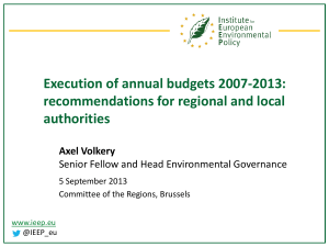 Execution of annual budgets 2007-2013