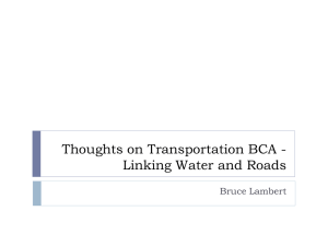 Thoughts on Transportation BCA